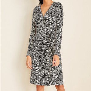 Ann Taylor Cheetah Print Matte Jersey Wrap Dress